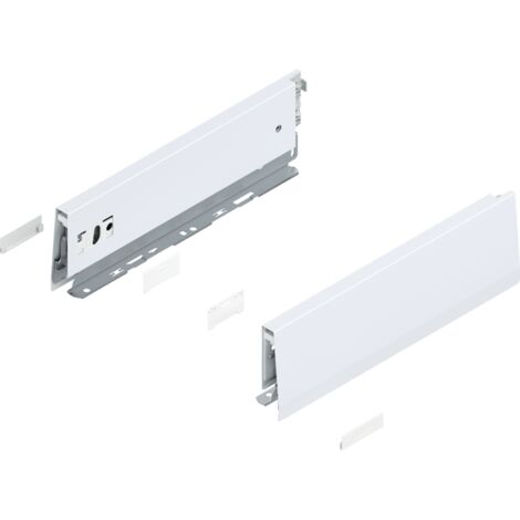 Blum MERIVOBOX Zarge, Höhe M (91 mm), NL=300 mm, l/r inkl. Abdeckk., seidenweiß