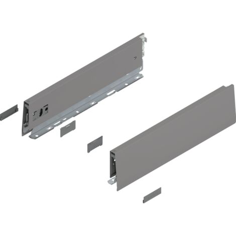 Blum MERIVOBOX Zarge, Höhe M (91 mm), NL=350 mm, l/r inkl. Abdeckk., indiumgrau
