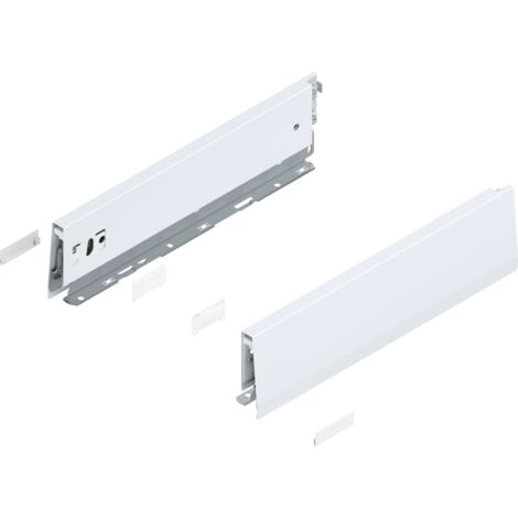 Blum MERIVOBOX Zarge,  Höhe M (91 mm),  NL=350 mm,  l/r inkl. Abdeckk.,  seidenweiß