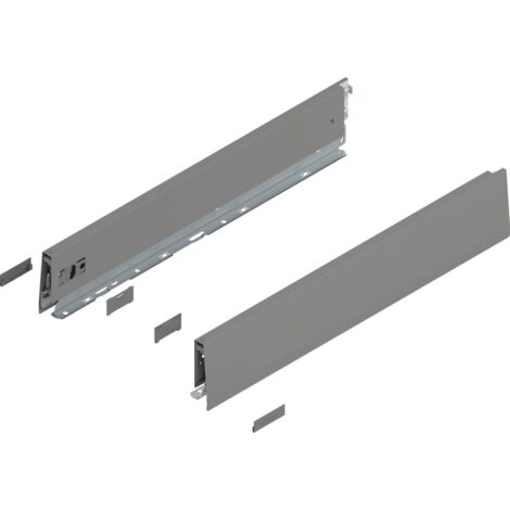 Blum MERIVOBOX Zarge, Höhe M (91 mm), NL=500 mm, l/r inkl. Abdeckk., indiumgrau