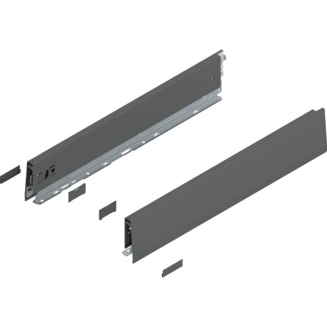 Blum MERIVOBOX Zarge,  Höhe M (91 mm),  NL=500 mm,  l/r inkl. Abdeckk.,  oriongrau
