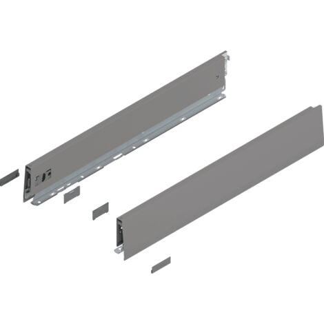 Blum MERIVOBOX Zarge,  Höhe M (91 mm),  NL=550 mm,  l/r inkl. Abdeckk.,  indiumgrau