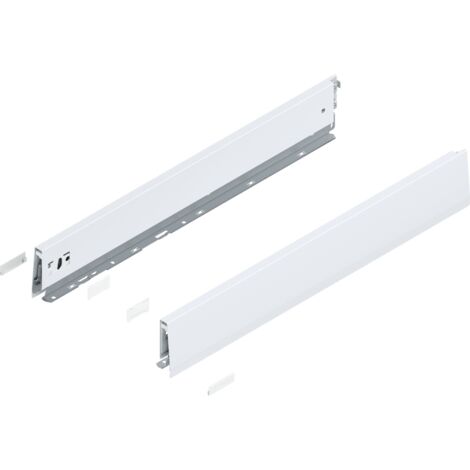 Blum MERIVOBOX Zarge, Höhe M (91 mm), NL=600 mm, l/r inkl. Abdeckk., seidenweiß
