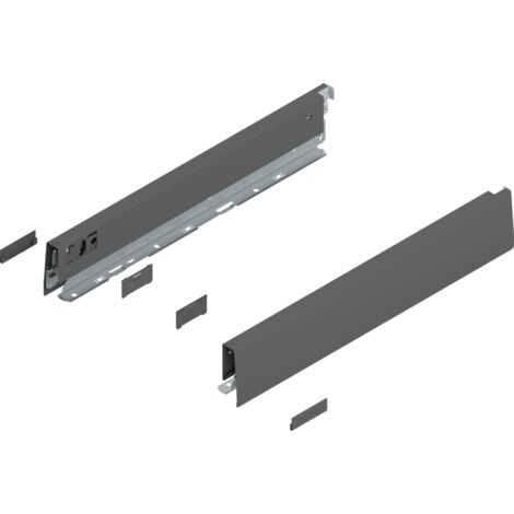 Blum MERIVOBOX Zarge, Höhe N (68,5 mm) NL=400 mm, l/r inkl. Abdeckk., oriongrau