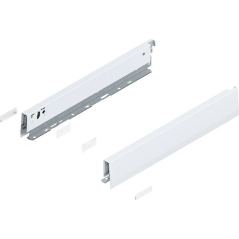 Blum MERIVOBOX Zarge, Höhe N (68,5 mm) NL=400 mm, l/r inkl. Abdeckk., seidenweiß