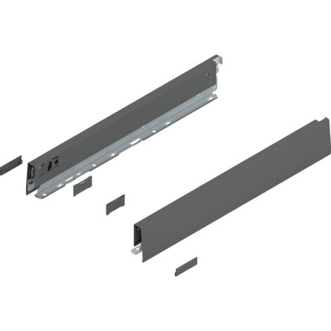 Blum MERIVOBOX Zarge,  Höhe N (68,5 mm) NL=450 mm,  l/r inkl. Abdeckk.,  oriongrau