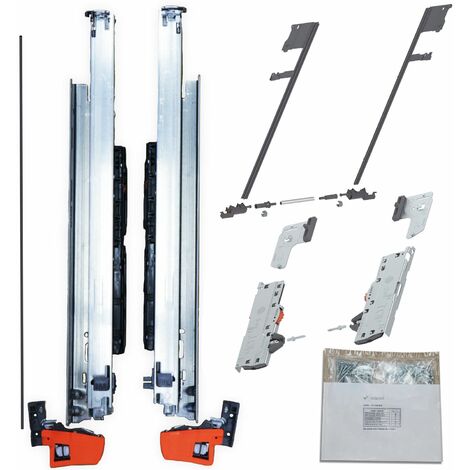 BLUM MOVENTO BLUMOTION S 760H Schubladenschienen, 350mm Vollauszug 40kg, SET m. TIP-ON Funktion und Seitenstabilisierung