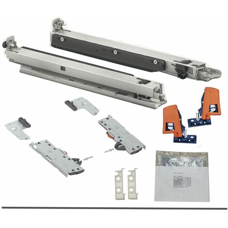BLUM MOVENTO BLUMOTION S 760H Schubladenschienen, 400mm Bodenmontage Vollauszug 40kg, 1 Paar inkl. Kupplung und TIP-ON