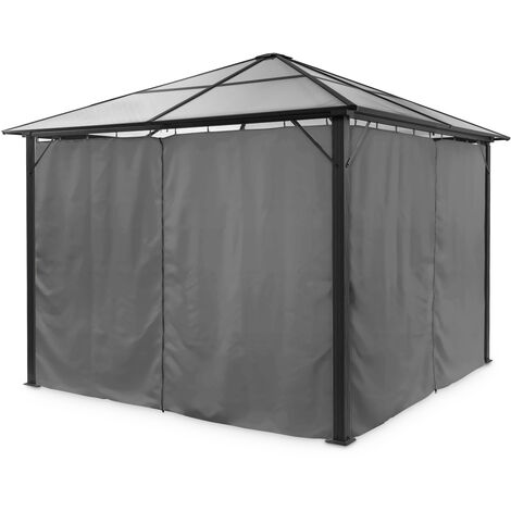 Blum Pantheon Solid Sky Pavillon mit 4 Seitenwänden 3x3m Polycarbonat Aluminium - Noir - Noir