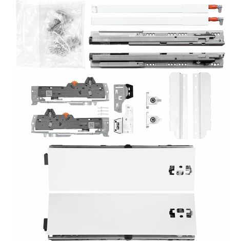 BLUM Schubladenschienen TANDEM-Höhe 115 m. Reling 227mm 20kg, NL270 weiß KB600mm