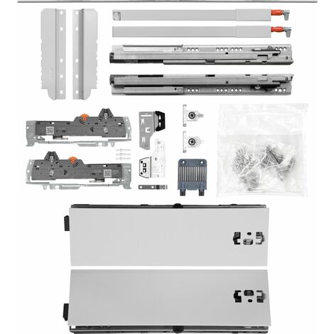 BLUM Schubladenschienen TANDEM-Höhe 115 m. Reling 227mm 30kg NL600 grau KB1400mm