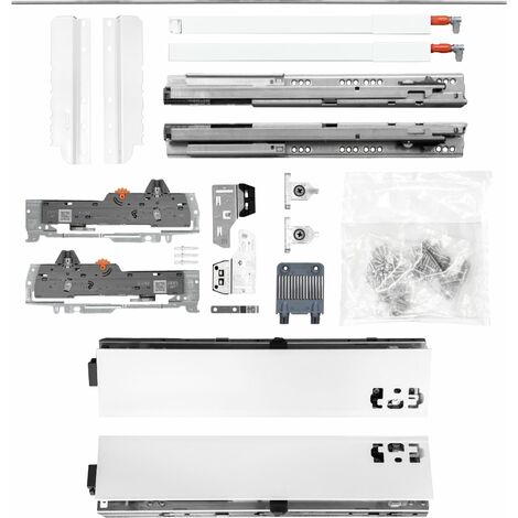 BLUM Schubladenschienen TANDEM-Höhe 83 m. Reling 227mm 65kg, NL500 weiß KB1400mm