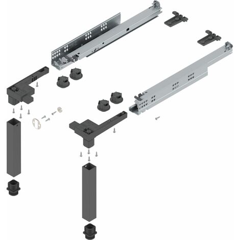 Blum Space-Step Sockelbeschlag Set Tragkraft 150 kg 410mm Kunststoff/Stahl grau