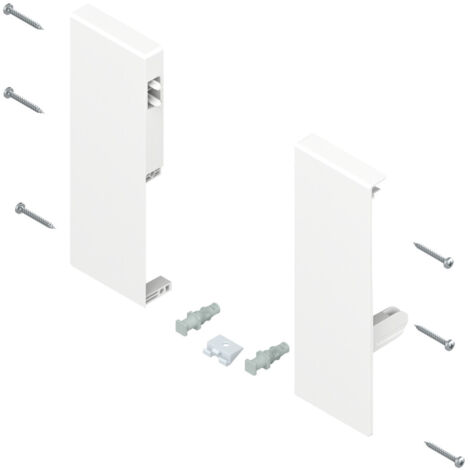 Blum TANDEMBOX Fronthalter, Höhe C, für Innenauszug mit 1-fach Reling, links/rechts, für TANDEMBOX antaro, seidenweiss 2 Stk