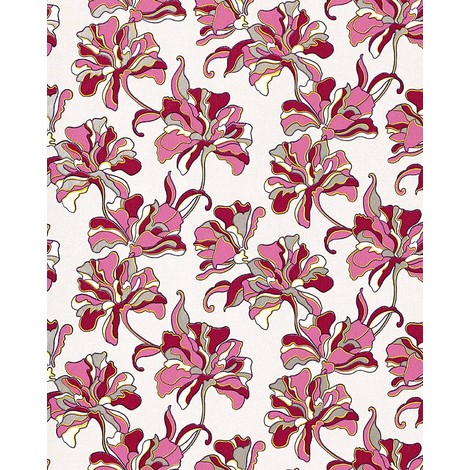 Blumen Tapete Edem 072 24 Blumentapete Floral Landhaus Designer Vinyltapete Creme Pink Rot Violett Weiss Gelb Silber Versailles 072 24