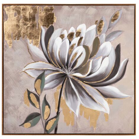 Blumenbild 80% Handgemalt und Folie 100X4X100 cm