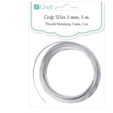 Blumendraht aus Metall, silberfarben, 2 mm, 5 m