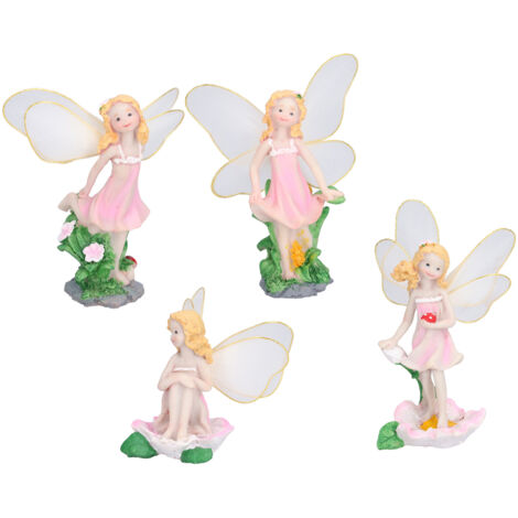 Blumenfeenfiguren aus Kunstharz für die Miniaturgarten- und Landschaftsdekoration