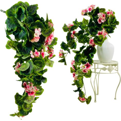 Blumengirlande - rosa und weiße Geranie 80 cm