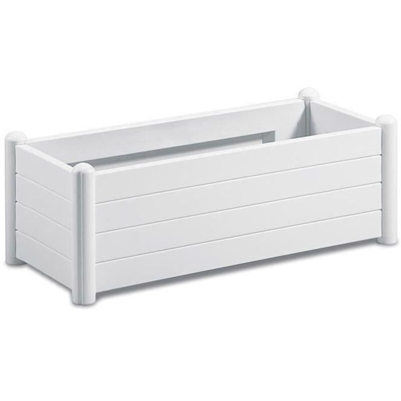 Stefanplast Rechteckiger Blumenkasten - Italia - Holzoptik - 100x43xh35cm - 80l - Weiß