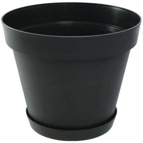 EDA – Blumenkasten Pop-Serie 76 Liter – 60 x 47 cm – Anthrazit – Aus Polypropylen – Frost- und UV-beständig – Vorgebohrt