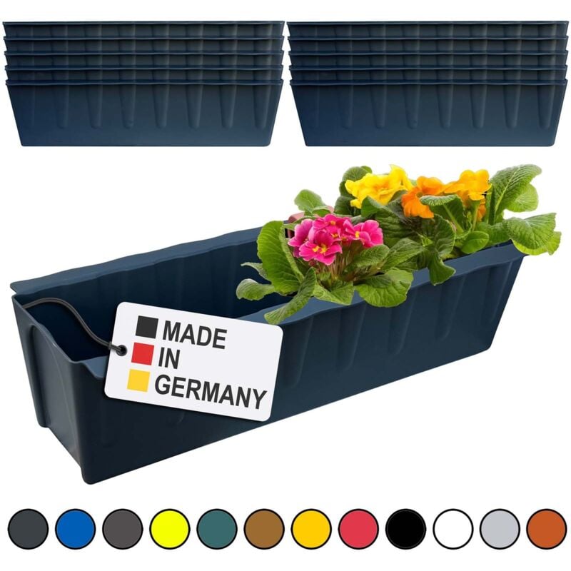 Hossi's Wholesale - 10 Euro-Paletten Blumenkästen-Einsätze 37,3cm Anthrazit Pflanzkasten für Europalette Palette Balkonkasten Blumentopf aus stabilen