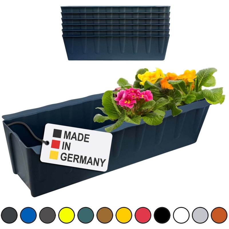 Hossi's Wholesale - 6 Euro-Paletten Blumenkästen-Einsätze 37,3cm Anthrazit Pflanzkasten für Europalette Palette Balkonkasten Blumentopf aus stabilen