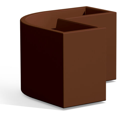 Blumenkübel aus Harz 80x80x35 cm h 50 mod. Eckig Flowerpot Braun