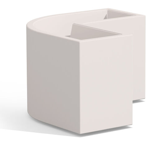 Blumenkübel aus Harz 80x80x35 cm h 50 mod. Eckig Flowerpot Weiß