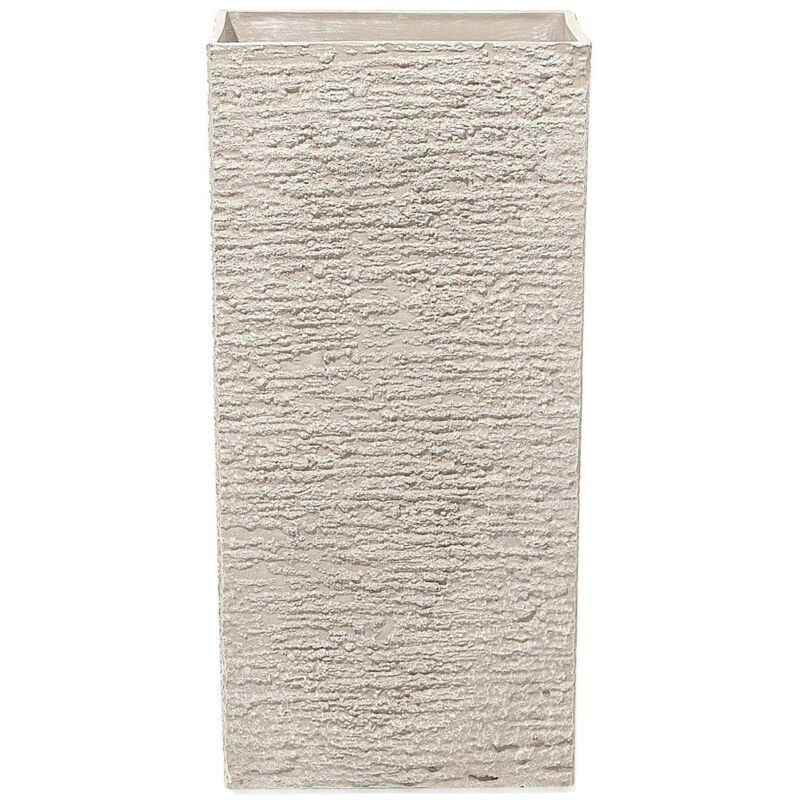 Beliani - Blumenkübel Beige 35 X 35 X 70 Cm Aus Steingemisch Und Polyresin Quadratisch Modernes Design