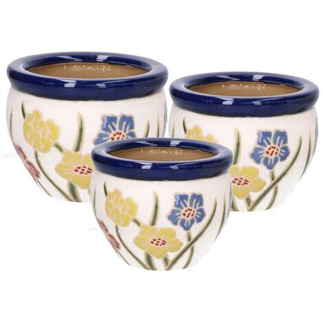 Blumenmuster Keramik WC-Sitz 1-3 weiß ø30h21