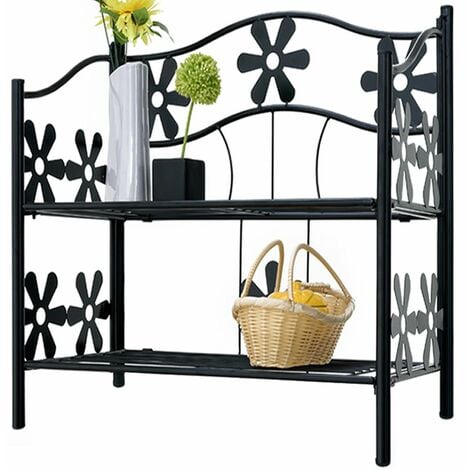 Blumenregal Metall Outdoor Indoor Garten Blumenständer Pflanzenständer Blumentreppe Gartenregal 5 Böden, Höhe 112 cm