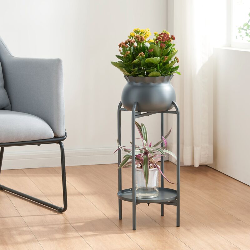 Blumenständer Altena 80, 5x40x40 Cm Schwarz [en.casa]