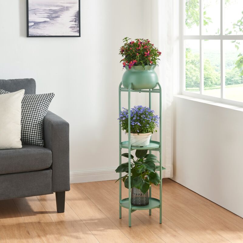 [en.casa] - Blumenständer Altena 94, 5x27x27 Cm Grün