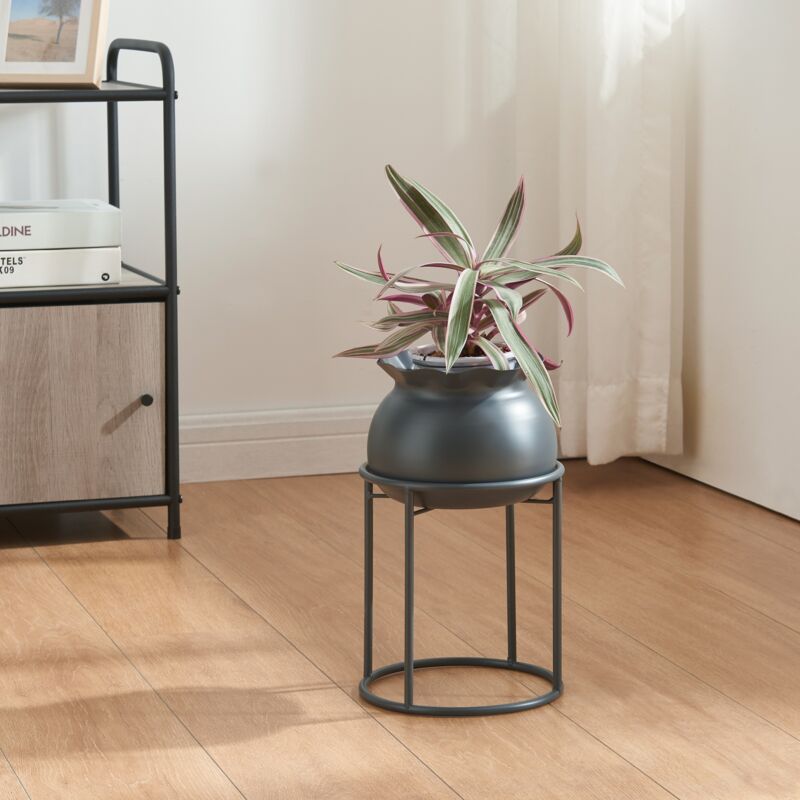 [en.casa] - Blumenständer Assen 31, 5x19, 5 Cm Schwarz