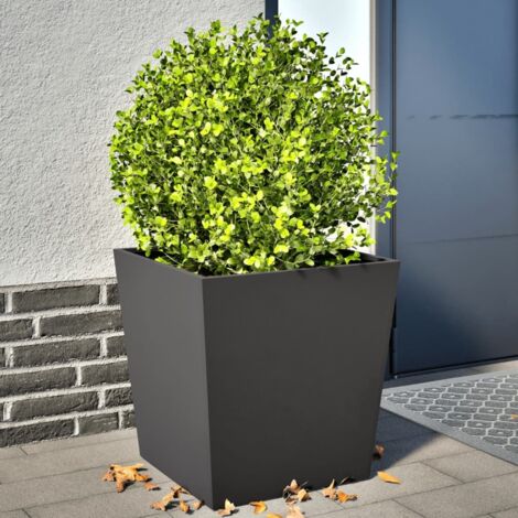 Blumentöpfe 2 Stück schwarz 50x50x50 cm Stahl