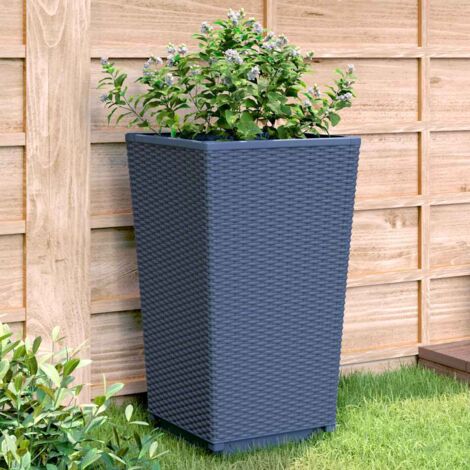 Blumentöpfe 4 Stück grau 32,5x32,5x57 cm Polypropylen