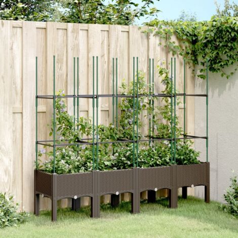 Blumentöpfe mit Gitter braun 160x40x142,5 cm PP