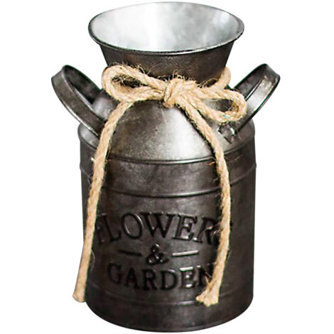 Blumentopf aus Metall mit Retro-Muster – Robuste und stabile hohe Vase für die Innendekoration