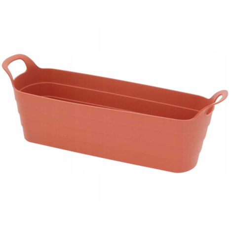 Blumentopf Balkonkasten mit Griffen, Kunststoff, 45x14x11,5 cm, terrakotta