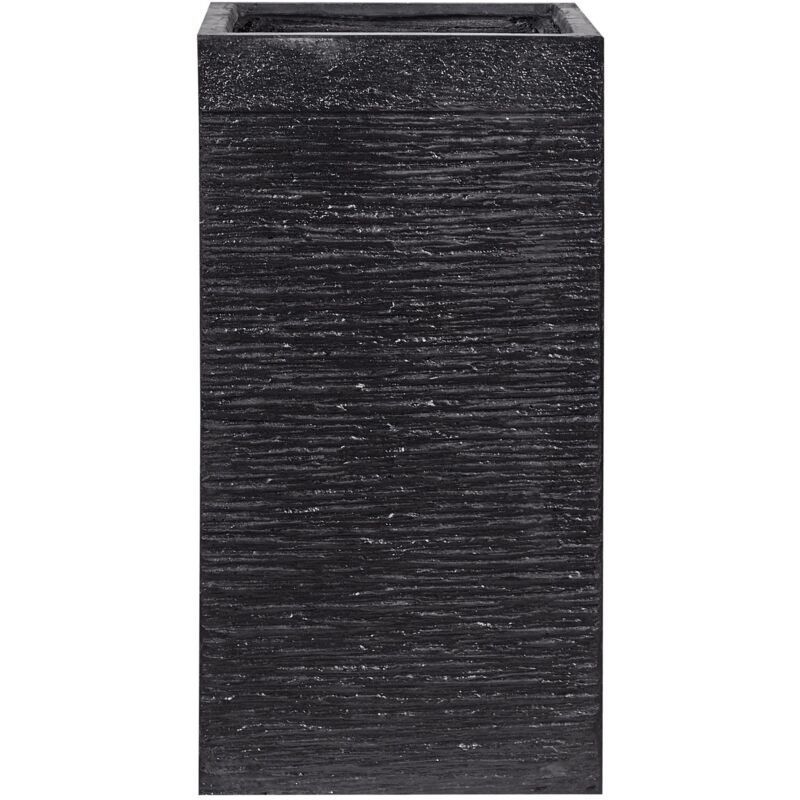 Beliani Blumenkübel Dion 40 Cm Schwarz