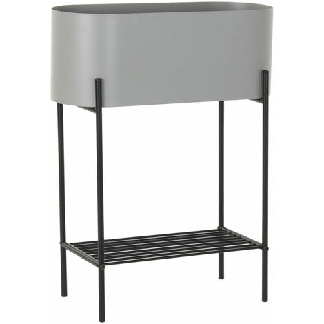 Blumentopf DKD Home Decor Schwarz Grau Metall (50 x 20 x 63 cm)