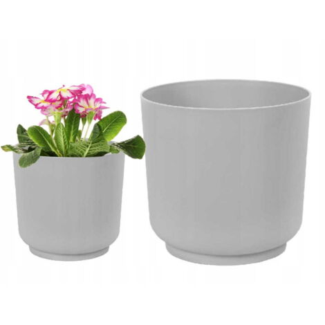 Blumentopf Kunststoff 13x12,5cm Platin matt