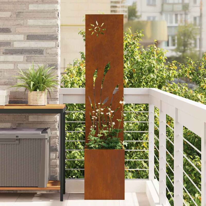 Garten Sichtschutz-leinwand Rostig 32 X 140 Cm Wetterfeststahl Vidaxl