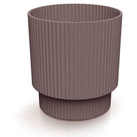 Blumentopf, schmutzig rosa, gestreift, Kunststoff, 15,7x14,6 cm, dekorativ, Milly Round