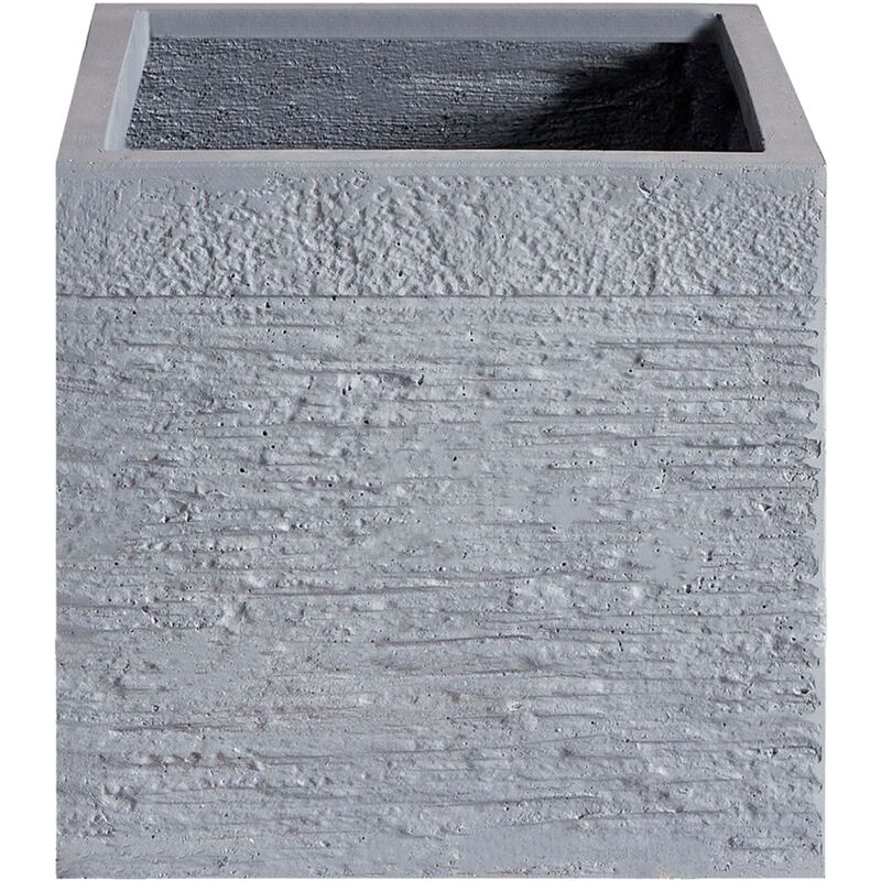 Beliani - Blumentopf Weiß 30 X 30 X 28 Cm Aus Lehm-faser-mischung Und Glasfaser Rechteckig Modernes Design