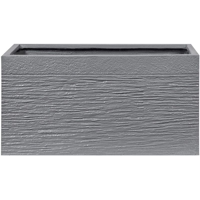 Beliani - Blumentopf Grau 60x29x30 Cm Lehm-faser-mischung Und Glasfaser Rechteckig Modernes Design Garten Terrasse Balkon Ausstattung Accessories Deko