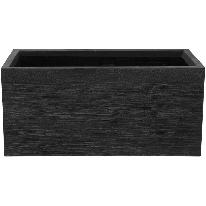 Beliani - Blumentopf Schwarz Faser-mischung 80 X 37 X 38 Cm Rechteckig Modern