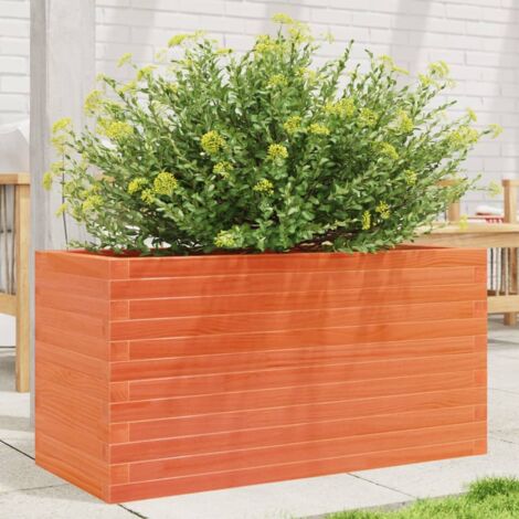 Blumentopf Zinkbraun 90x40x45,5 cm aus massivem Kiefernholz