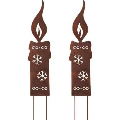 Blumentopfkerzen - Metall-Gartenornament - 20 cm - Natur Russland